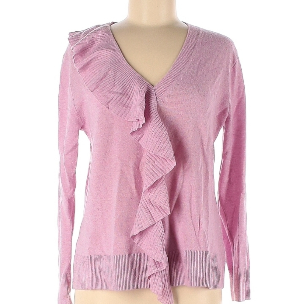 100% Cashmere J. Crew Pink Barbie Ruffled Sweater